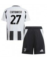 Otroške Nogometnih dresov Juventus Andrea Cambiaso #27 Domači 2024-25 Kratki rokavi (+ hlače)